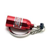 apofly Creative Stylish Nos Mini Nitrous Oxide Bottle Keyring Key Chain Ring Keyfob Stash Pill Box Storage Turbo Keychain (Red)