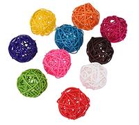 Apofly Rattan Wicker Ball Bird Toys Parrot Chew Pet Bite Toys for Budgie Parakeet Chewing Toys Cockatiel Conure Lovebird Diy Accessory 10pcs