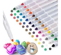APOGO Acrylic Paint Pens Set 25 colors for Pebbles Painting,Wood,Stones,Glass,Canvas,Ceramic,Water Based Ink,Smooth,Dry Fast,2mm Fine Tip,Painting Supplies,Crafts for kids Adult Colouring Pens