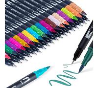 APOGO Dual Tip Brush Pens Colouring Pens -36 Colors Fineliners Felt Tip Pen for Adult Colouring Books, Dual Tip Coloured Pen for Drawing, Sketching, Bullet Journal, Lettering, Calligraphy
