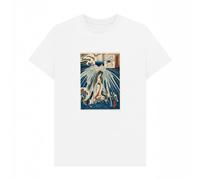 apoh Men's Kuniyoshi In The Waterfall Ashmolean Museum T-Shirt in White | Size: XL apoh White XL