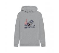 apoh Men's Santa Great Wave Merry Xmas Hokusai Hoodie in Light Grey | Size: 2XL apoh Light Grey 2XL