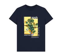 apoh Men's Sunflowers Jigsaw Vincent Van Gogh T-Shirt in Navy | Size: 2XL apoh Navy 2XL