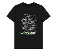 apoh Men's Sunflowers Scribble Vincent Van Gogh T-Shirt in Black | Size: Medium apoh Black M