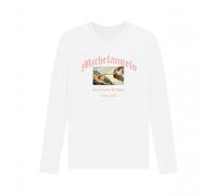 apoh Men's The Creation Of Adam Michelangelo T-Shirt in White | Size: Medium apoh White M