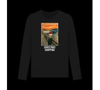 APOH Munch Christmas Shopping Black Long Sleeve T-Shirt apoh Black M