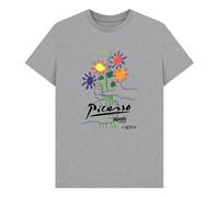 apoh Picasso Flowers Heather Grey T-Shirt in Light Grey | Size: XL apoh Light Grey XL