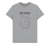 apoh Picasso Head Of A Heather Grey T-Shirt in Light Grey | Size: 2XL apoh Light Grey 2XL