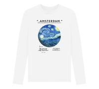 apoh Van Gogh Amsterdam Unisex Long Sleeve T-Shirt in White | Size: Medium apoh White M