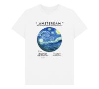 apoh Van Gogh Amsterdam Unisex T-Shirt in White | Size: Medium apoh White M