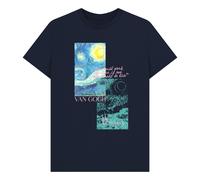 apoh Van Gogh Starry Night Collage Navy T-Shirt | Size: 2XL apoh Navy 2XL