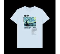 APOH Van Gogh Starry Night Text Light Blue T-Shirt apoh Baby Blue S