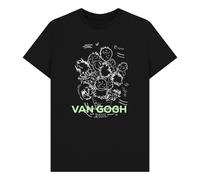 apoh Van Gogh Sunflowers Scribble Black T-Shirt | Size: Small apoh Black S