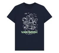 apoh Van Gogh Sunflowers Scribble Navy T-Shirt | Size: Large apoh Navy L