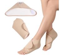 Apojgitn 1 Pair Castor Oil Pack Wrap Support with Ankle Brace, Organic Castor Oil Packs, Ankle Compression Sleeve, Plantar Fasciitis Relief, Reflexology Socks, Foot Brace for Women & Men