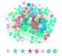 Apojgitn 216PCS Bike Spoke Beads Glow in the Dark, Colorful Plastic Beads Spoke Covers Decorations for Kids Girls Bike Wheel Lights Bicycle Accessories-Assorted Color and 2 Shapes