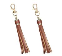 Apojgitn 2Pcs 5.9'' PU Leather Tassel with Lobster Swivel Keychain Pendant, Artificial Leather Tassels Keychain Tassels Charm for Handbag Backpack Car Key DIY Crafts Jewelry Making (Brown)