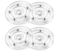 Apojgitn 4PCS Small Lazy Susan Turntable Organizer, 4 Inch Acrylic Lazy Susan Hardware for Seasoning, Cookie, Cake Decorating, Clear Plastic Turntable Bearing Rack for Desk