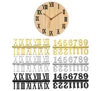 Apojgitn 6 Pieces Plastic Clock Numbers Kit - Clock Numbers & DIY Kit, Arabic & Roman Numerals Clocks Parts for Replacement, Repairing and Home Art Decor Accessories(Black Gold Silver)
