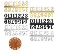 Apojgitn 6 Sets Clock Kit with Arabic Numbers, DIY Digital Clock Parts for Wall Clocks Kits, Clocks Face Crafts and Classroom Making Kit(Gold Silver Black) Non Self-adhesive