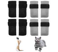 Apojgitn 8PCS Cat Claw Covers & Caps, Adjustable Boots for Paw Protection, Breathable Mesh Shoes, Booties & Mittens for Soft Kitty Paws, Kitten Socks Nail Cap, Kitty Claw Covers(Black+Grey)