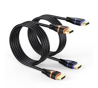 ApoJodly 4K HDMI Cable 6.6FT 2-Pack, HDMI to HDMI Cable High Speed HDMI Cord 2.0 Ultra HD 4K@60Hz, 2K@144Hz, HDR, 3D, Dolby, HDCP 2.2, ARC for PS5, PS4, HDTV, Monitor, Xbox, Blu-ray, Laptop