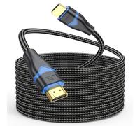 ApoJodly HDMI Cable 15 FT 8K, Long HDMI 2.1 Cable 15 Foot Ultra High Speed HDMI Braided Cord(48Gbps, 8K@60Hz, 4K@120Hz, 2K, eARC, HDCP 2.3, Dynamic HDR) for HDTV, PS5, SoundBar, Monitor, Projector