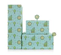 Apol Eid Mubarak Wrapping Paper,4 Sheets Green Ramadan Gift Wrap Papers with Mosque Moon and Star Craft Paper for Islamic Theme Holiday Corban Festival Muslim Party Decoration,28x20 inches
