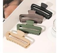 APOLLINE INDIA® 5 Inch Extra Large Hair Claw Clips - Strong Hold Square Rectangle Clamp for Thick, Curly, Long Hair Women (Pack of 4)