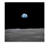 Apollo 11 rise of the earth above the moon, July 1969 Poster by NASA 100 x 100 cm Black Wall art Wall decor