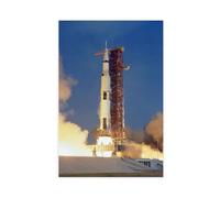 Apollo 11 Saturn V Rocket Launch Historic Moon Landing Poster Canvas Poster Wall Art Decor Print Picture Paintings for Living Room Bedroom Decoration 12x18inch(30x45cm)