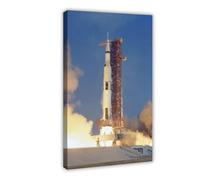 Apollo 11 Saturn V Rocket Launch Historic Moon Landing Poster Canvas Poster Wall Art Decor Print Picture Paintings for Living Room Bedroom Decoration 12x18inch(30x45cm)