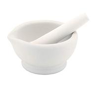 apollo THE HOUSEWARES BRAND Pestle and Mortar, Ceramic Spice and Herb Grinder, Great Gift Idea, Size: 12.5x12x7cm, White