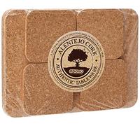 apollo THE HOUSEWARES BRAND Square Cork Placemat and Coaster Set of 4, Round edges, Heat Resistant, Sustainable, Biodegradable, 30x20x1cm, Natural