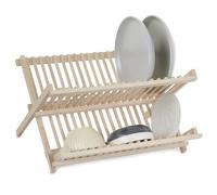 EZ Pack Wooden Collapsible Kitchen Dish Drainer Plates Rack Heavy Duty 2 Tier