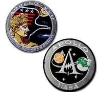 Apollo 17 Space Mission Patch Set of 2 Embroidered Emblem Featuring XVII Design and Classic NASA Logo Iron On or Sew On Badges for Jacket Vest Backpack Astronaut Collector Gift Exploration