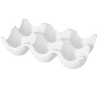 APOLLO 1742 White Ceramic 6 Egg Holder, 15.7x10x3.8