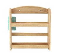 APOLLO 2 Tier Wooden Spice Rack Kitchen Organizer Herb Jar Holder Storage Stand