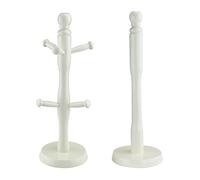 Apollo Beech Mug Tree and Kitchen Roll Holder Cream