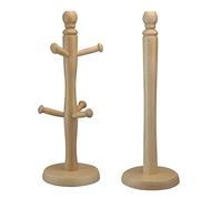 Apollo Beech Mug Tree and Kitchen Roll Holder Natural