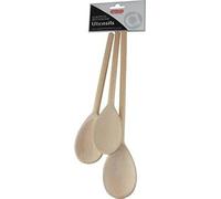 APOLLO Beech Spoon Set 8in/10in/12In, Wood, Brown, 19.8 x 8.6 x 2.6 cm