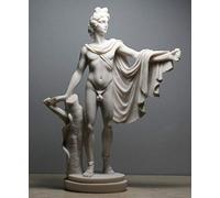 Apollo Belvedere Greek Roman God of Music Nude Male Cast Marble Statue Sculpture White