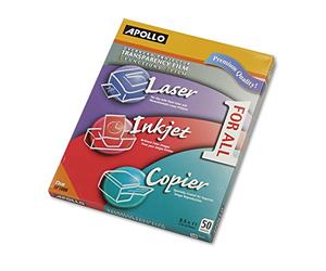 Apollo C/O Acco World All-Purpose Transparency Film, 8-1/2"X11", 50/Box
