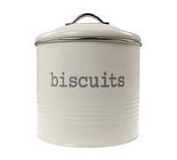 Round Cream Biscuits Canister Kitchen Food Biscuit Cookie Storage Tin Container