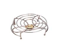 Apollo Chrome Food Warmer Single Round Fuel Powered Includes Tealight Metal Stand For Keeping Food Warm 25Cm Silver