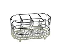 APOLLO Chrome Wire Ware Dip Cutlery Caddy, Cream
