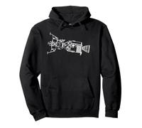 Apollo Command and Service Module and Lunar Lander Drawing Pullover Hoodie