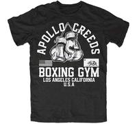 Apollo Creed Boxing Gym T Shirt Mens Summer Fashion Tee Shirt Schwarz Rocky Rambo Kult Black XL Unisex 100% Cotton Short-Sleeve T-Shirts Black XXXL