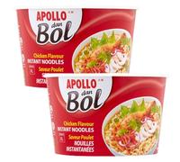 Apollo Dan Bol Chicken Flavour Instant Noodles, 85g, Pack of 2, with Seasoning Sachet and Chilli Powder, Quick Meal Solution