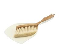 APOLLO Dustpan & Brush Small, Multi-Colour, 30x5x19 | Compact Bamboo Handle, Cream, Medium Stiff Bristles, Space-Saving Design, 29x19x5cm